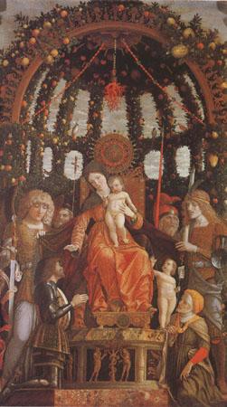 Andrea Mantegna Virgin and Child Surrounded by Six Saints and Gianfrancesco II Gonzaga (mk05) oil painting picture